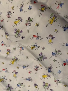 Vintage Fairy Print Cotton Fabric